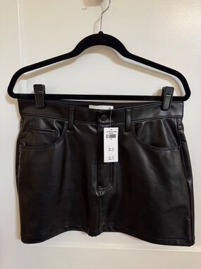 Abercrombie & Fitch Black Faux Leather Skirt